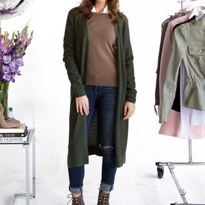 Olive Cardigan Duster
